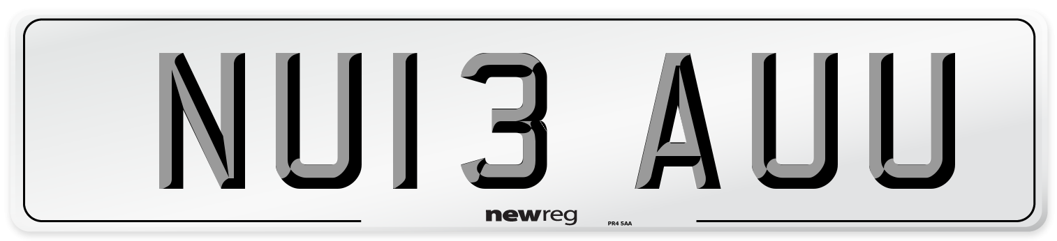 NU13 AUU Number Plate from New Reg